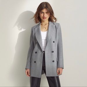Aritzia Gray Plaid Blazer